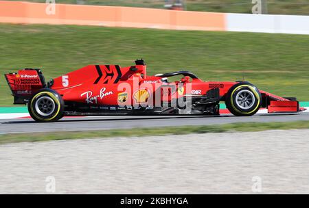 Sebastian Vettel und der Ferrari SF 1000 am 4. Tag der Formel-1-Prüfung, am 26. Februar 2020, in Barcelona, Spanien. -- (Foto von Urbanandsport/NurPhoto) Stockfoto