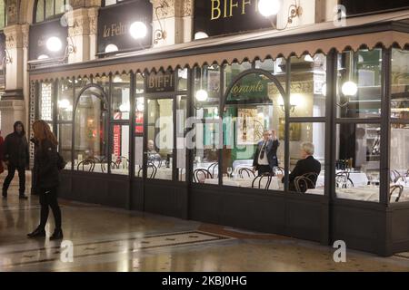 Biffi, das berühmte und ikonische Restaurant in der Galleria Vittorio Emanuele, ist aufgrund des Coronavirus-Problems am 26 2020. februar in Mailand, Italien, leer (Foto: Mairo Cinquetti/NurPhoto) Stockfoto