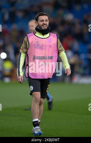 Bernanrdo Silva von Manchester City während eines Spiels zwischen Real Madrid und Manchester City für die UEFA Champions League in Santiago Bernabeu in Madrid, Spanien, am 26. Februar 2020. (Foto von Patricio Realpe/ChakanaNews/NurPhoto) Stockfoto