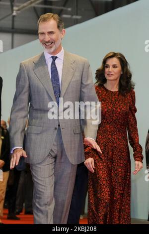 Der spanische König Feleike VI. Und Letizia Ortiz bei der Eröffnung der Internationalen Messe für zeitgenössische Kunst „ARCO“ 39. am 27. Februar 2020 in Madrid. Spanien (Foto von Oscar Gonzalez/NurPhoto) Stockfoto