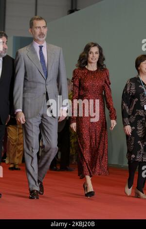 Der spanische König Feleike VI. Und Letizia Ortiz bei der Eröffnung der Internationalen Messe für zeitgenössische Kunst „ARCO“ 39. am 27. Februar 2020 in Madrid. Spanien (Foto von Oscar Gonzalez/NurPhoto) Stockfoto