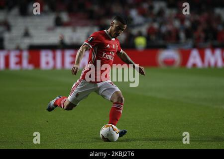 Chiquinho von Benfica in Aktion während des Fußballspiels der UEFA Europa League zwischen SL Benfica und FC Shakhtar Donetsk am 27. Februar 2020 in Lissabon. (Foto von Carlos Palma/NurPhoto) Stockfoto