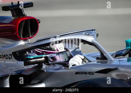 44 HAMILTON Lewis (gbr), Mercedes AMG Petronas F1 W11, Aktion während der Formel 1 Wintertests auf dem Circuit de Barcelona - Catalunya am 28. Februar 2020 in Barcelona, Spanien. (Foto von Xavier Bonilla/NurPhoto) Stockfoto