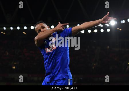 Youssef El-Arabi während der Europa League Runde von 32 2. Leg zwischen Arsenal und Olympiakos im Emirates-Stadion in London, England am 27. Februar 2020. (Foto von MI News/NurPhoto) Stockfoto