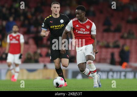 Florin Balogun von Arsenal U23 im Einsatz während des Spiels der Premier League 2 zwischen Arsenal unter 23 und Manchester City unter 23 Jahren am Samstag, den 29.. Februar 2020 im Emirates Stadium in London. (Foto von Jacques Feeney/MINews/NurPhoto) Stockfoto