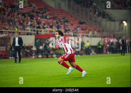 Athen, Griechenland. 03.. November 2022. MARCELO VIEIRA von Olympiacos FC während des UEFA Europa League-Gruppenspiel zwischen Olympiacos FC und FC Nantes am 3. November 2022 im Karaiskakis-Stadion in Athen, Griechenland. Kredit: Unabhängige Fotoagentur/Alamy Live Nachrichten Stockfoto