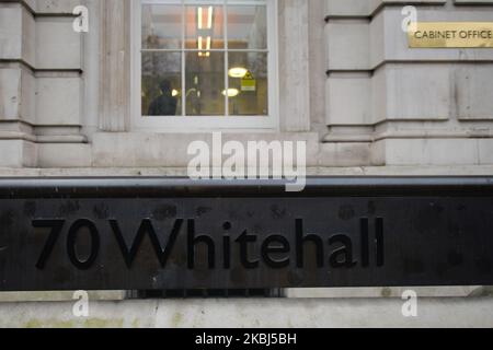 Cabinet Office - 70 Whitehall Zeichen. Am Samstag, den 25. Januar 2020, in London, Großbritannien. (Foto von Artur Widak/NurPhoto) Stockfoto