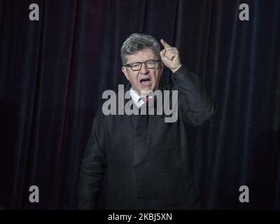 Jean-Luc Melenchon spricht am 27. Februar 2020 bei einem Treffen über die Reform der französischen Renten durch den politischen Teil von France Insoumise in Ivry sur seine, Frankreich. (Foto von Stephane Rouppert/NurPhoto) Stockfoto