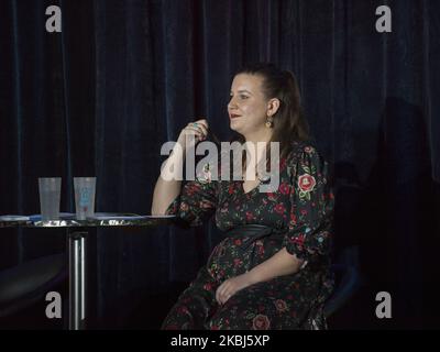 Mathilde Panot spricht während eines Treffens über die Reform der französischen Renten durch den politischen Teil von France Insoumise in Ivry sur seine, Frankreich, am 27. Februar 2020. (Foto von Stephane Rouppert/NurPhoto) Stockfoto