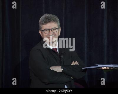 Jean-Luc Melenchon spricht am 27. Februar 2020 bei einem Treffen über die Reform der französischen Renten durch den politischen Teil von France Insoumise in Ivry sur seine, Frankreich. (Foto von Stephane Rouppert/NurPhoto) Stockfoto