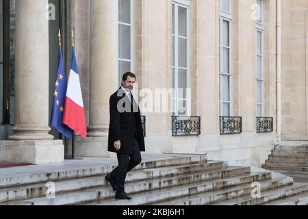 Innenminister Christophe Castaner im Elysée-Palast. Februar 29., Paris, Frankreich. (Foto von Andrea Neri/NurPhoto) Stockfoto