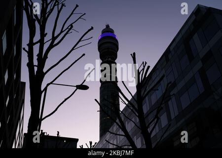 Allgemeiner Blick auf den BT Tower, in Fitzrovia, London am 29. Februar 2020. (Foto von Alberto Pezzali/NurPhoto) Stockfoto