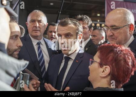 Emmanuel Macron, Präsident der Französischen Republik, besucht am 22. Februar 2020 die Landwirtschaftsmesse in Paris, Frankreich. (Foto von Stephane Rouppert/NurPhoto) Stockfoto