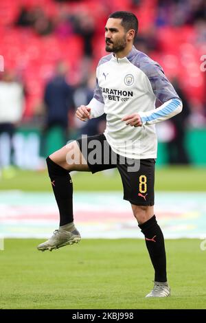 ?Lkay Gundogan (8) aus Manchester City erwärmt sich während des Carabao Cup Finales zwischen Aston Villa und Manchester City am Sonntag, 1.. März 2020 im Wembley Stadium, London. (Foto von Jon Bromley/MI News/NurPhoto) Stockfoto