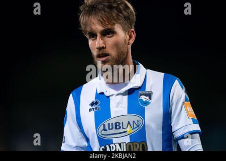 Luca Palmiero von Pescara Calcio 1936 beim italienischen Spiel der Serie B 2019/2020 zwischen Pescara Calcio 1936 und Ascoli Calcio 1898 FC im Stadio Adriatico Giovanni Cornacchia am 1. März 2020 in Pescara, Italien. (Foto von Danilo Di Giovanni/NurPhoto) Stockfoto