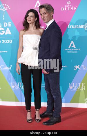 Clara Lago, Ernesto Alterio, nimmt am 3. März 2020 an der Cocktailparty des Málaga Film Festivals 23. im Circulo de las Artes in Madrid Teil (Foto: Carlos Dafonte/NurPhoto) Stockfoto