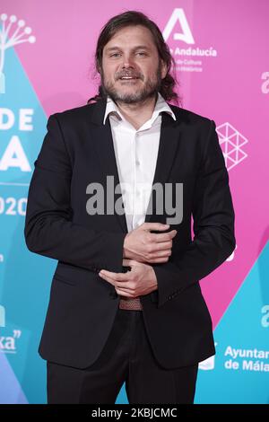 Salva Reina nimmt am 3. März 2020 an der Fotoschau der Cocktailparty des Málaga Filmfestivals 23. im Circulo de las Artes in Madrid Teil (Foto: Carlos Dafonte/NurPhoto) Stockfoto