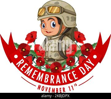Remembrance Day Logo-Design-Illustration Stock Vektor