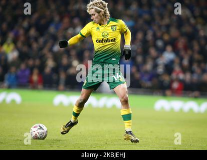 Todd Cantwell von Norwich City in Aktion während des Emirates FA Cup-Spiels der fünften Runde zwischen Tottenham Hotspur und Norwich City am 04 2020. März im Tottenham Hotspur Stadium, London, England. (Foto von Action Foto Sport/NurPhoto) Stockfoto