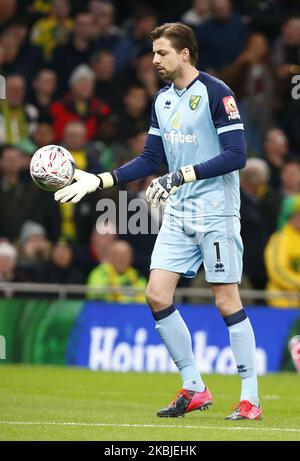 Tim Krul von Norwich City in Aktion während des Emirates FA Cup-Spiels der fünften Runde zwischen Tottenham Hotspur und Norwich City am 04 2020. März im Tottenham Hotspur Stadium, London, England. (Foto von Action Foto Sport/NurPhoto) Stockfoto