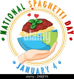 National Spaghetti Day Banner Design Illustration Stock Vektor