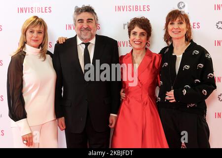 Nathalie Poza (L), Jose Manuel Rodriguez Uribes, Adriana Ozores und Emma Suarez nehmen am 03. März 2020 an der Fotozelle Invisibles in Madrid, Spanien, Teil. (Foto von COOLMedia/NurPhoto) Stockfoto