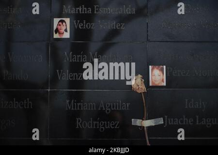 Gedenkstätte für vermisste Frauen in Ciudad Juarez, Mexiko, am 7. März 2020. Ein feministischer marsch in Ciudad Juarez zu Beginn der Feierlichkeiten zum Internationalen Frauentag (Foto: David Peinado/NurPhoto) Stockfoto