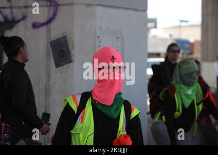 Feministischer marsch in Ciudad Juarez, Mexiko, am 7. März 2020 zu Beginn der Feierlichkeiten zum Internationalen Frauentag. (Foto von David Peinado/NurPhoto) Stockfoto