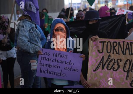 Feministischer marsch in Ciudad Juarez, Mexiko, am 7. März 2020 zu Beginn der Feierlichkeiten zum Internationalen Frauentag. (Foto von David Peinado/NurPhoto) Stockfoto