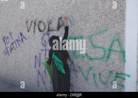 Feministischer marsch in Ciudad Juarez, Mexiko, am 7. März 2020 zu Beginn der Feierlichkeiten zum Internationalen Frauentag. (Foto von David Peinado/NurPhoto) Stockfoto