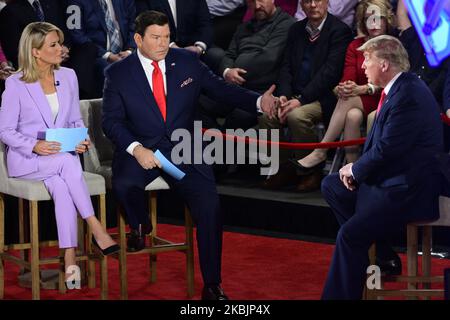 Präsident Donald Trump reagiert auf Fragen der Öffentlichkeit während eines Fernsehens mit Präsident Donald Trump am 5. März 2020 in Scranton, PA. (Foto von Bastiaan Slabbers/NurPhoto) Stockfoto