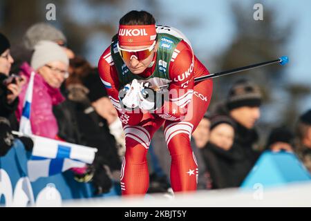 Natalia Nepryaeva tritt am 29. Februar 2020 in Lahti, Finnland, während der 10,0 km langen Langlaufpause der Frauen beim FIS-Langlauf-Weltcup an. (Foto von Antti Yrjonen/NurPhoto) Stockfoto