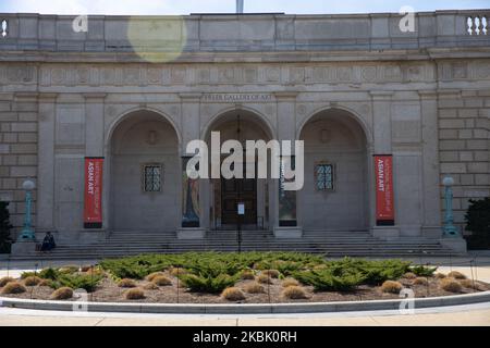 Das Smithsonian National Museum of Asian Art, die Freer Gallery of Art und das Arthur M. Sackler Gallery Preserve werden geschlossen, um große Menschenversammlungen zu begrenzen, da die Zahl der COVID-19-Fälle in Washington, D.C., Maryland, Virginia zunimmt. Washington, D.C. Samstag, 14. März 2020. (Foto von Aurora Samperio/NurPhoto) Stockfoto