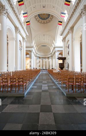 Innenraum der Kirche Saint Jacques-sur-Coudenberg, Brüssel, Belgien Stockfoto