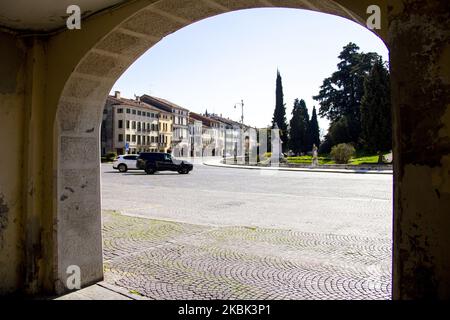 Eine allgemeine Ansicht von Castelfranco Veneto, Treviso, Italien, am 16. März 2020. Italien steht aufgrund des Coronavirus-Notstands vor einer zweiten Woche Quarantäne. (Foto von Mimmo Lamacchia/NurPhoto) Stockfoto