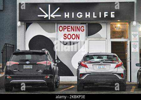 Geschäft mit Marihuana-Zubehör, das in Kürze in Toronto, Ontario, Kanada, eröffnet wird. (Foto von Creative Touch Imaging Ltd./NurPhoto) Stockfoto