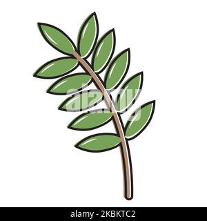 Bunte Herbstblätter und Beeren. Isoliert auf weißem Hintergrund. Einfache Cartoon flachen Stil. vektor-Illustration Stock Vektor