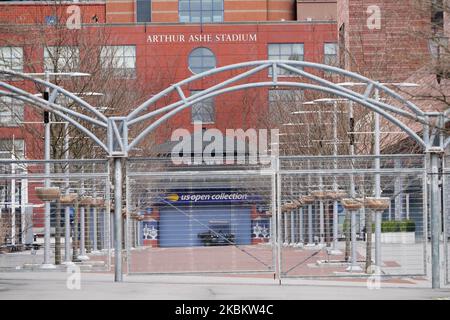 Billie Jean King National Tennis Center im Viertel Flushing des New Yorker Stadtteils Queens während der US Open 2019 am 31. März 2020 in New York, USA. Laut Daten der Johns Hopkins University gibt es in den USA mehr Coronavirus-Fälle als in jedem anderen Land der Welt mit 184.000 bestätigten Infektionen. New York ist jetzt mit 75.795 bestätigten Fällen zum neuen Epizentrum des Ausbruchs in der Welt geworden. (Foto von John Nacion/NurPhoto). (Foto von John Nacion/NurPhoto) Stockfoto