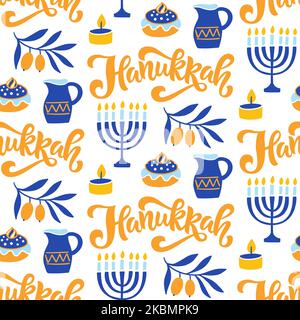 Happy hanukkah Nahtloses Muster Stock Vektor