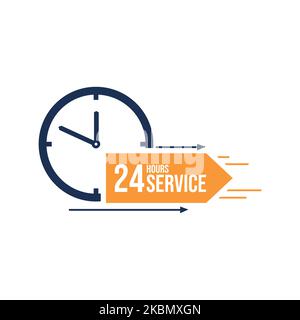 24 Stunden Symbol Vektorzeichen Stock Vektor