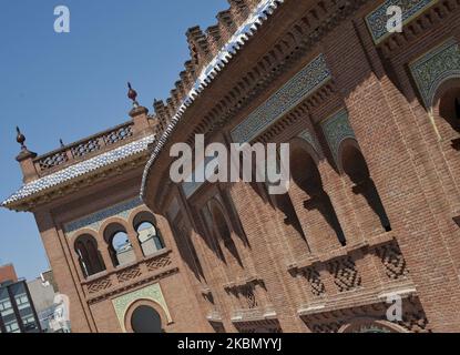 Blick auf die Stierkampfarena Las Ventas in Madrid, Spanien. Es ist die größte Stierkampfarena in Spanien. Mit 23 798 Zuschauern ist es die dritte Stierkampfarena mit der größten Kapazität der Welt. (Foto von Oscar Gonzalez/NurPhoto) Stockfoto