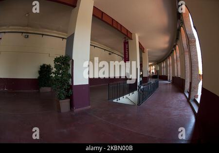 Blick auf die Stierkampfarena Las Ventas in Madrid, Spanien. Es ist die größte Stierkampfarena in Spanien. Mit 23 798 Zuschauern ist es die dritte Stierkampfarena mit der größten Kapazität der Welt. (Foto von Oscar Gonzalez/NurPhoto) Stockfoto