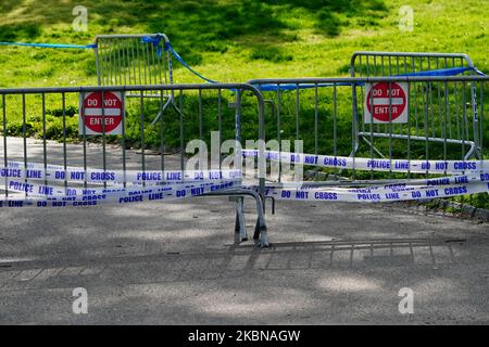 Ein Blick auf ein Samaritans Purse Field Hospital im Central Park New York City USA während der Coronavirus-Pandemie am 4. Mai 2020. Samaritans Geldbörse soll den Central Park in zwei Wochen verlassen. (Foto von John Nacion/NurPhoto) Stockfoto