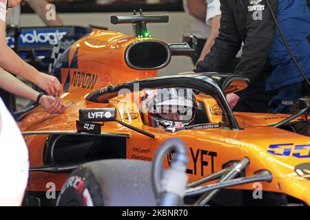 Ein Foto vom 14. Mai 2019 von Carlos Sainz, einem neuen Fahrer des Ferrari-Teams, mit McLaren während des GP Spanien auf dem Circuit Barcelona-Catalunya. (Foto von Joan Valls/ Urbanandsport/NurPhoto) Stockfoto