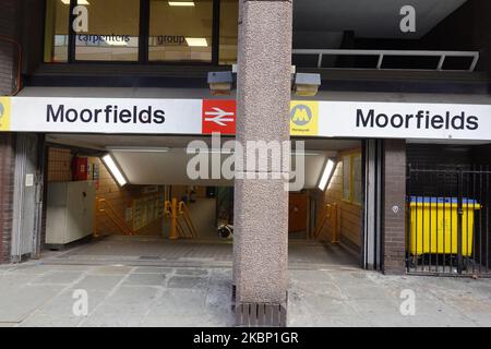 Moorfields Station und U-Bahn-Station im Stadtzentrum von Liverpool, England, Großbritannien Stockfoto