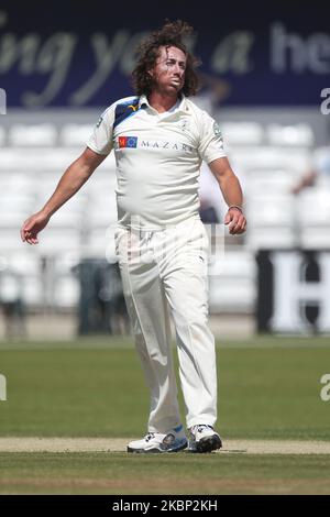 Ryan Sidebottom von Yorkshire während des LV County Championship-Spiels zwischen Yorkshire und Durham am Mittwoch, 9.. Juli 2014, im Headingley Cricket Ground, St. Michaels Lane, Leeds (Foto: Mark Fletcher/MI News/NurPhoto) Stockfoto