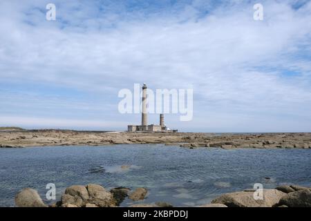 Der Leuchtturm von Gatteville (Normandie, Nordwestfrankreich) Stockfoto