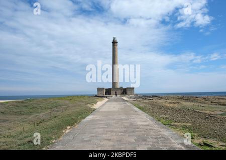 Der Leuchtturm von Gatteville (Normandie, Nordwestfrankreich) Stockfoto