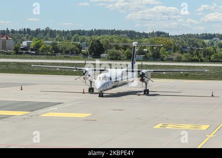 Am 29. Mai 2020 wird auf dem Danziger Flughafen Lech Walesa in Danzig, Polen, ein polnisches Flugzeug der nationalen Lotsen-Linien gesehen (Foto: Michal Fludra/NurPhoto) Stockfoto