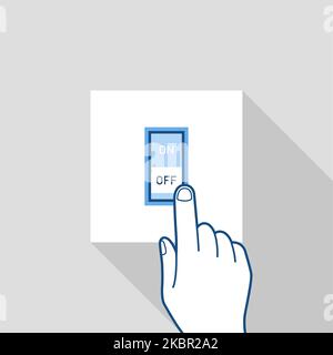 Energie sparen Schalten Sie die Lichter, elektrischen Schalter, trennen Haushaltsgeräte, Energieeffizienz, Vektor Stock Vektor